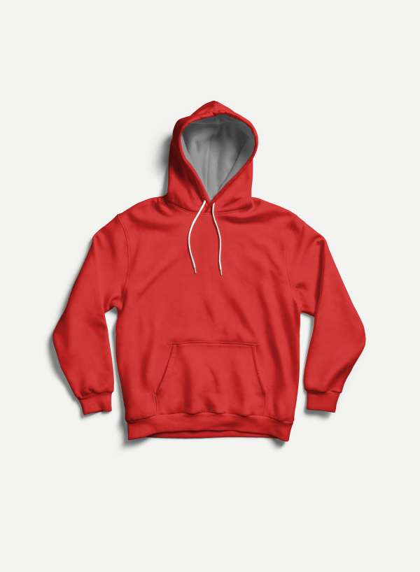 Popover Heavyweight Hooded Sweatshirt in Red